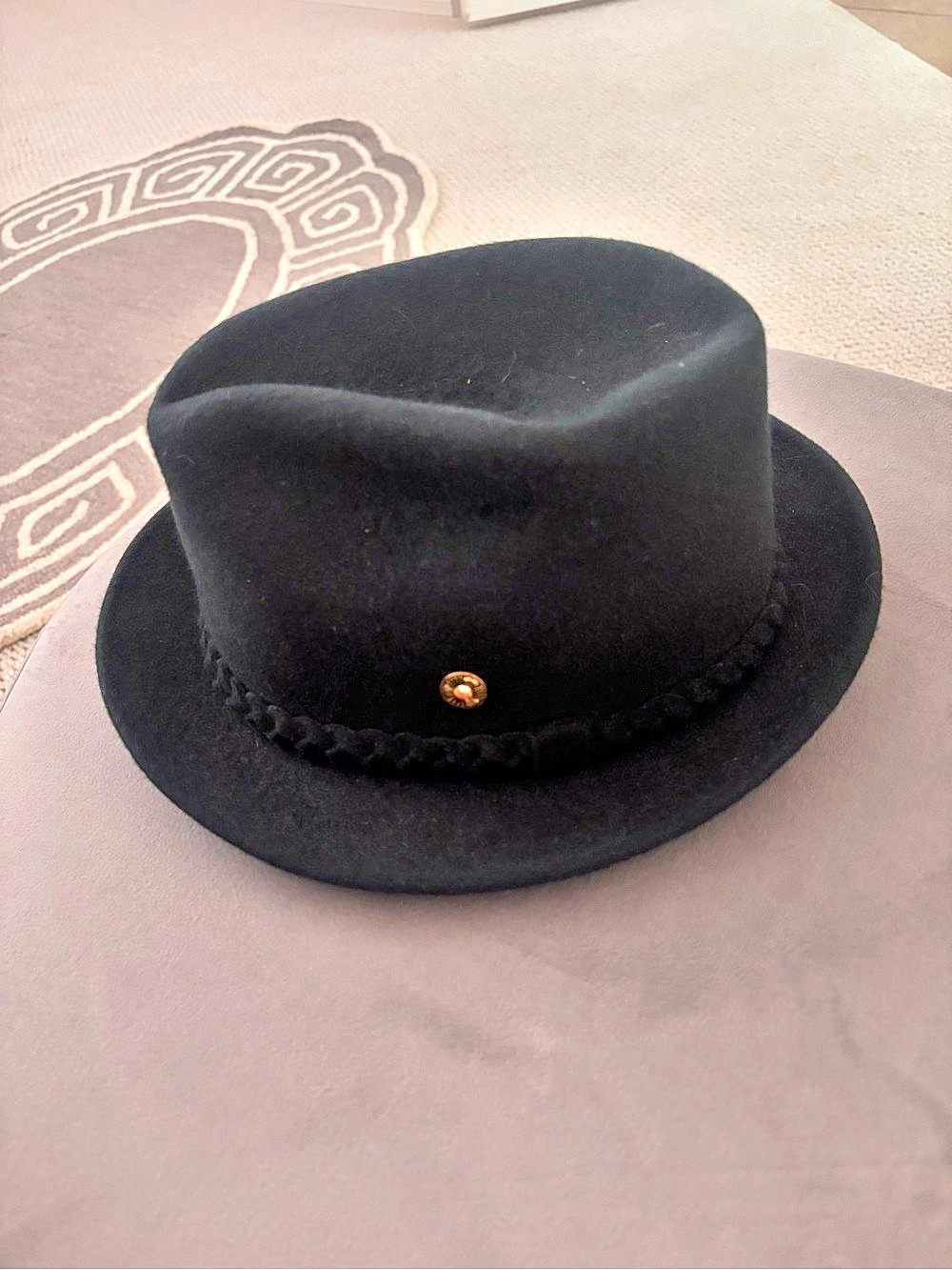 Beaver Hats Western-Style Felt Fedora Black Size 7 3/8